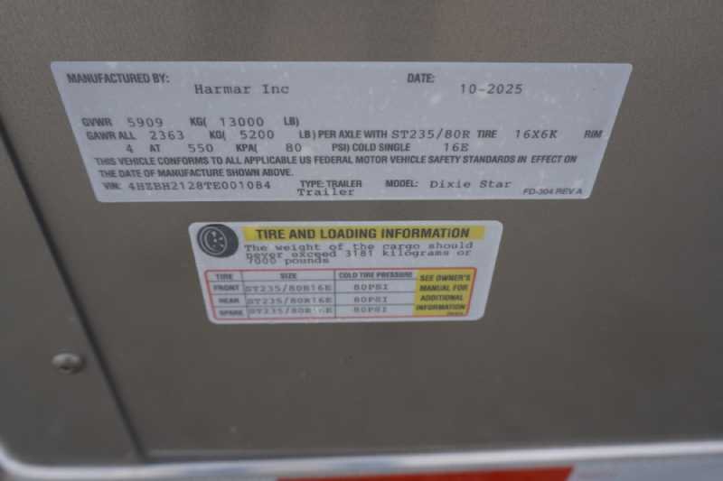 New 2026 Harmar Dixie Star 206DSBP 2 Horse Trailer with 6' Short Wall - Image 2