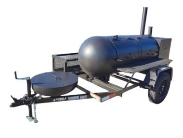 Pull Behind BBQ Smoker 250 Gallon with 3500lb Axle Premium With Charkettle