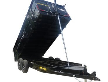 7x16 Telescopic Dump Trailer with 4ft Sides (2) 7K Axles 14k GVWR
