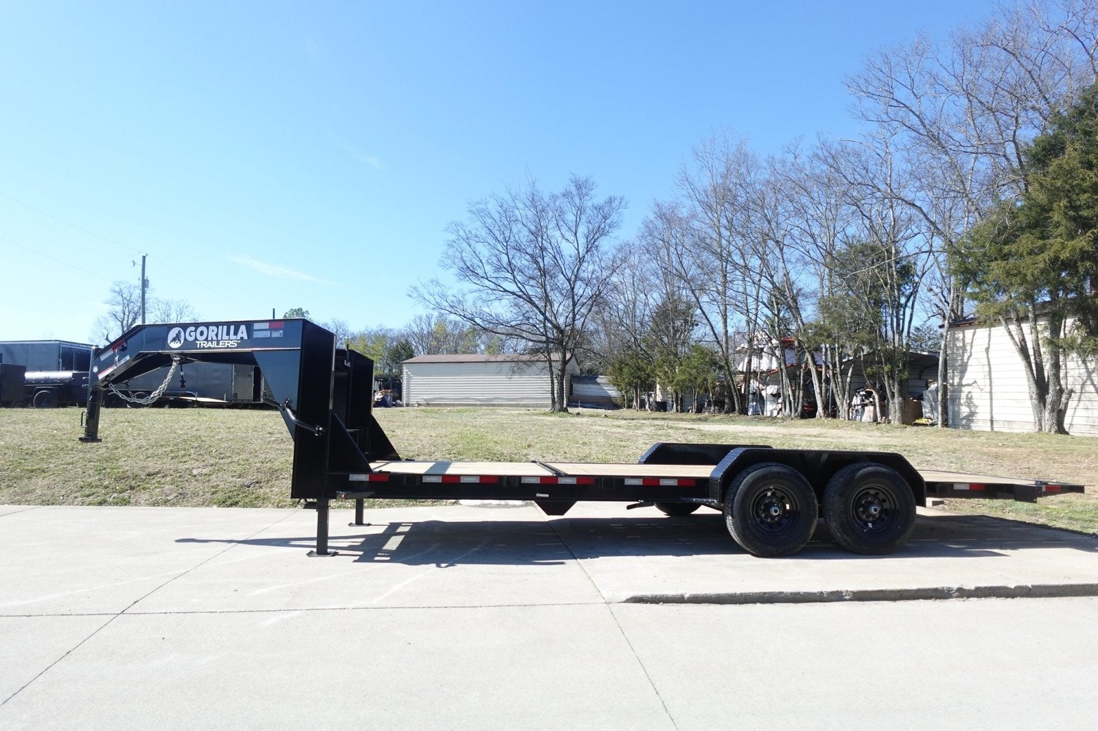 7x22 Gooseneck Tilt Car Hauler Trailer (2) 7K Drop Axles with Brakes - Image 2