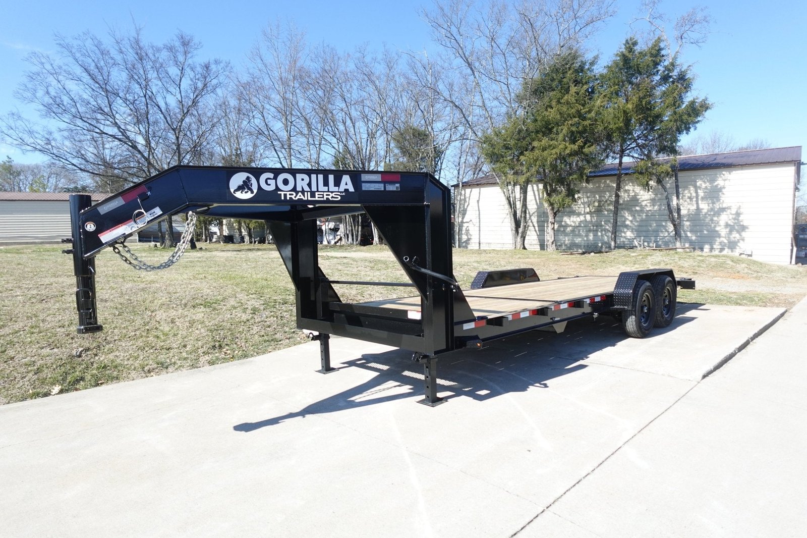 7x22 Gooseneck Tilt Car Hauler Trailer (2) 7K Drop Axles with Brakes - Image 3