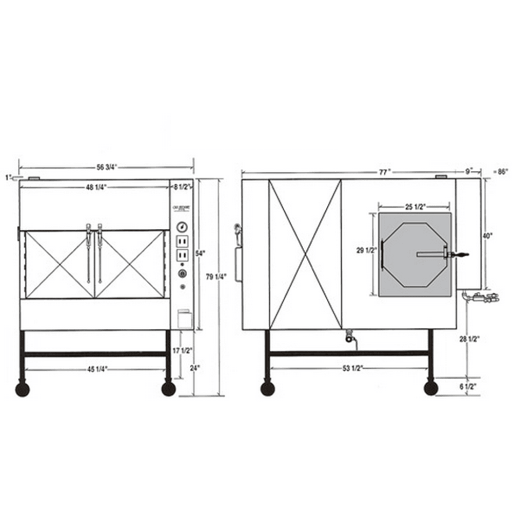 Ole Hickory Pits Model EL BBQ Smoker Commercial Revolving Racks - Image 2