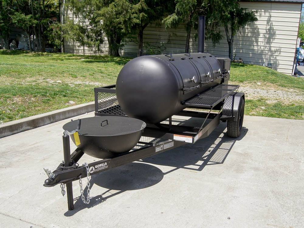 330 Gallon Pull Behind BBQ Smoker with Round Charcoal Grill 3500lb Axle - Image 2