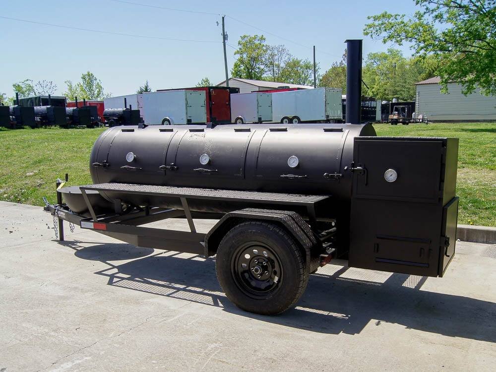 330 Gallon Pull Behind BBQ Smoker with Round Charcoal Grill 3500lb Axle - Image 3