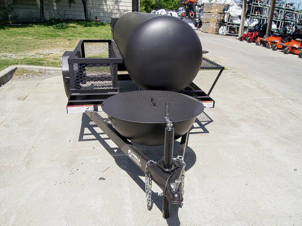 330 Gallon Pull Behind BBQ Smoker with Round Charcoal Grill 3500lb Axle - Image 8