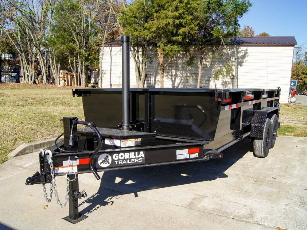7x16 Gorilla Telescopic IBeam Dump Trailer with 2ft Sides (2) 7K Axles - Image 2