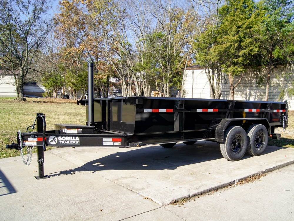 7x16 Gorilla Telescopic IBeam Dump Trailer with 2ft Sides (2) 7K Axles - Image 5