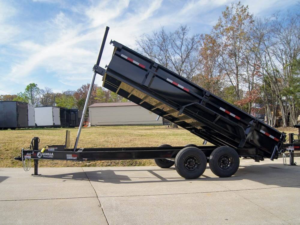 7x16 Gorilla Telescopic IBeam Dump Trailer with 2ft Sides (2) 7K Axles - Image 3
