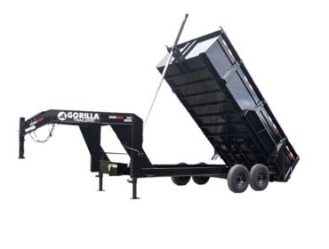7x16 Gorilla Telescopic Gooseneck IBeam Dump Trailer 3ft Sides (2) 7K Axles