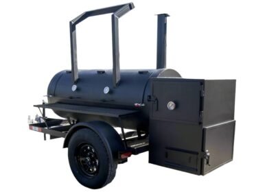 250 Gallon Pull-Behind BBQ Smoker Single Door with Counterweight 3500lb Axle