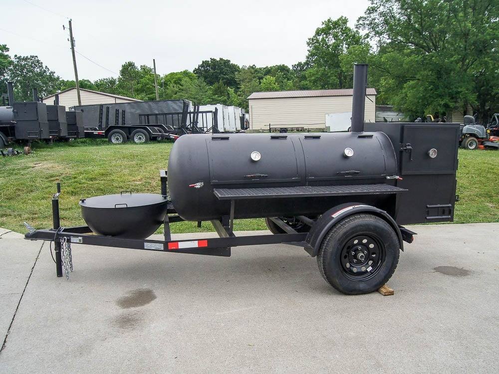 Pull Behind BBQ Smoker 250 Gallon with Round Charcoal Grill 3500lb Axle - Image 4