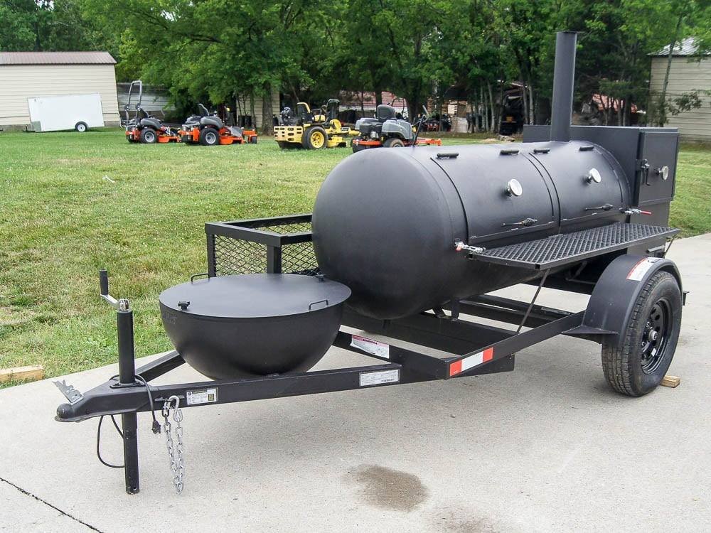 Pull Behind BBQ Smoker 250 Gallon with Round Charcoal Grill 3500lb Axle - Image 3
