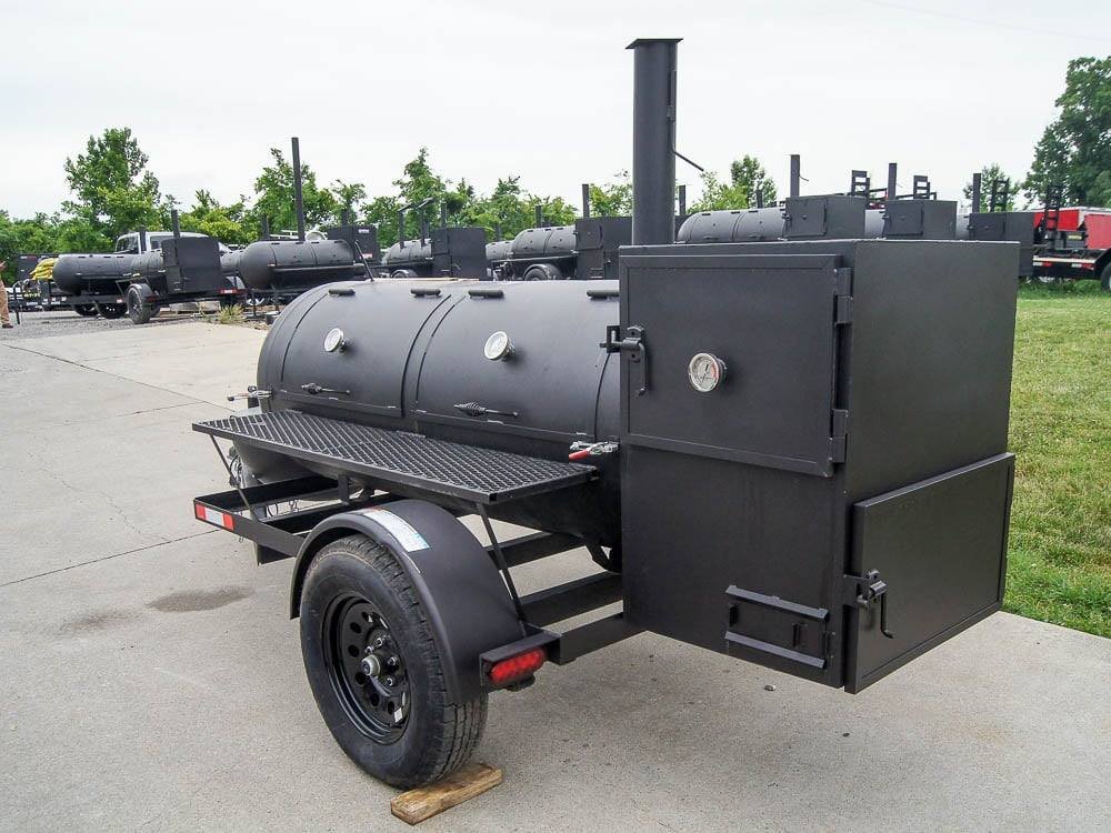 Pull Behind BBQ Smoker 250 Gallon with Round Charcoal Grill 3500lb Axle - Image 5