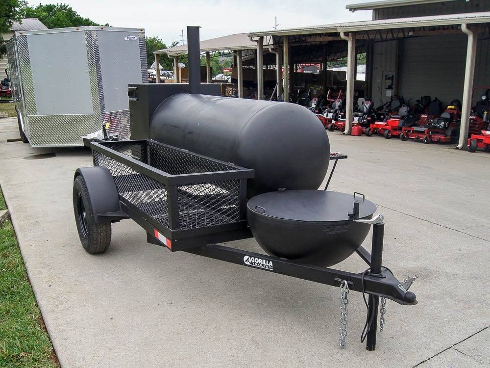 Pull Behind BBQ Smoker 250 Gallon with Round Charcoal Grill 3500lb Axle - Image 9