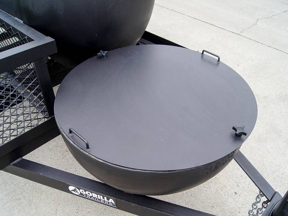 Pull Behind BBQ Smoker 250 Gallon with Round Charcoal Grill 3500lb Axle - Image 10
