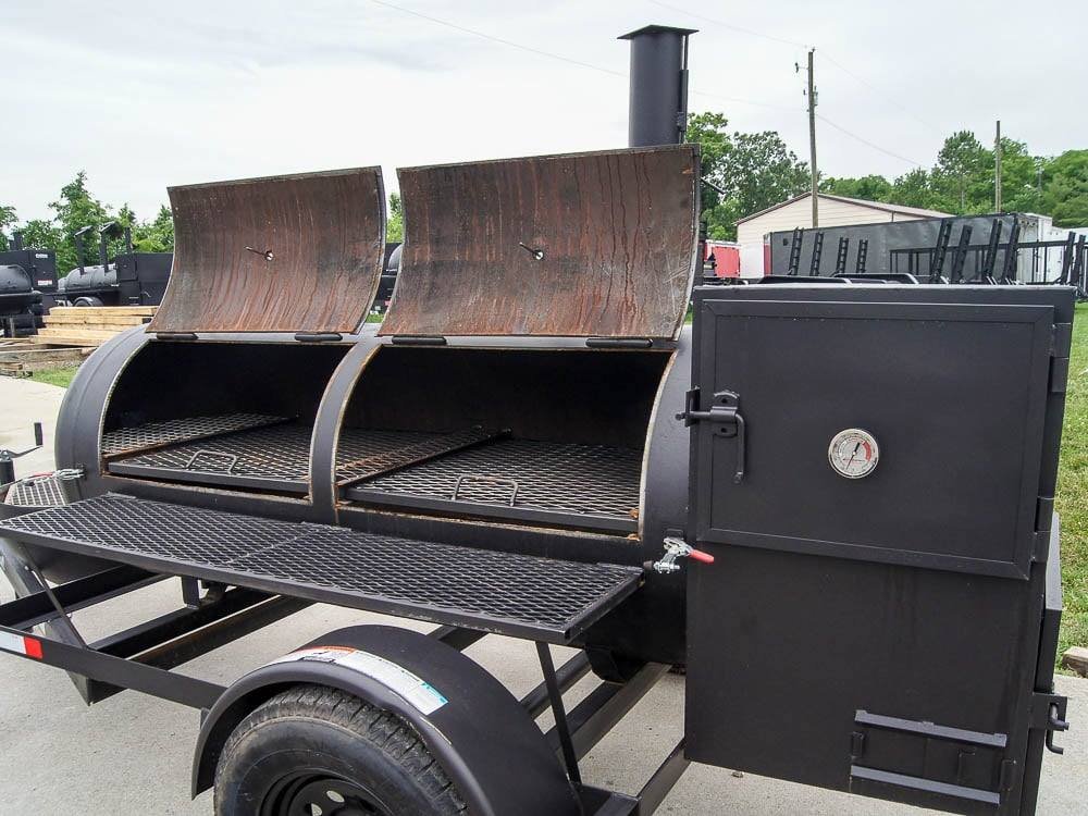 Pull Behind BBQ Smoker 250 Gallon with Round Charcoal Grill 3500lb Axle - Image 18