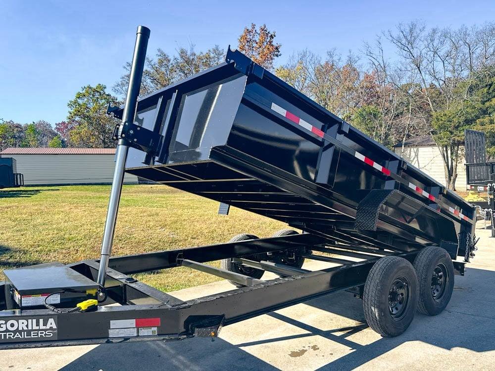 7x16 Gorilla Telescopic IBeam Dump Trailer with 2ft Sides (2) 7K Axles - Image 9