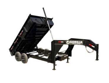 7x14 Gorilla Telescopic Gooseneck IBeam Dump Trailer 2ft Sides (2) 7K Axles