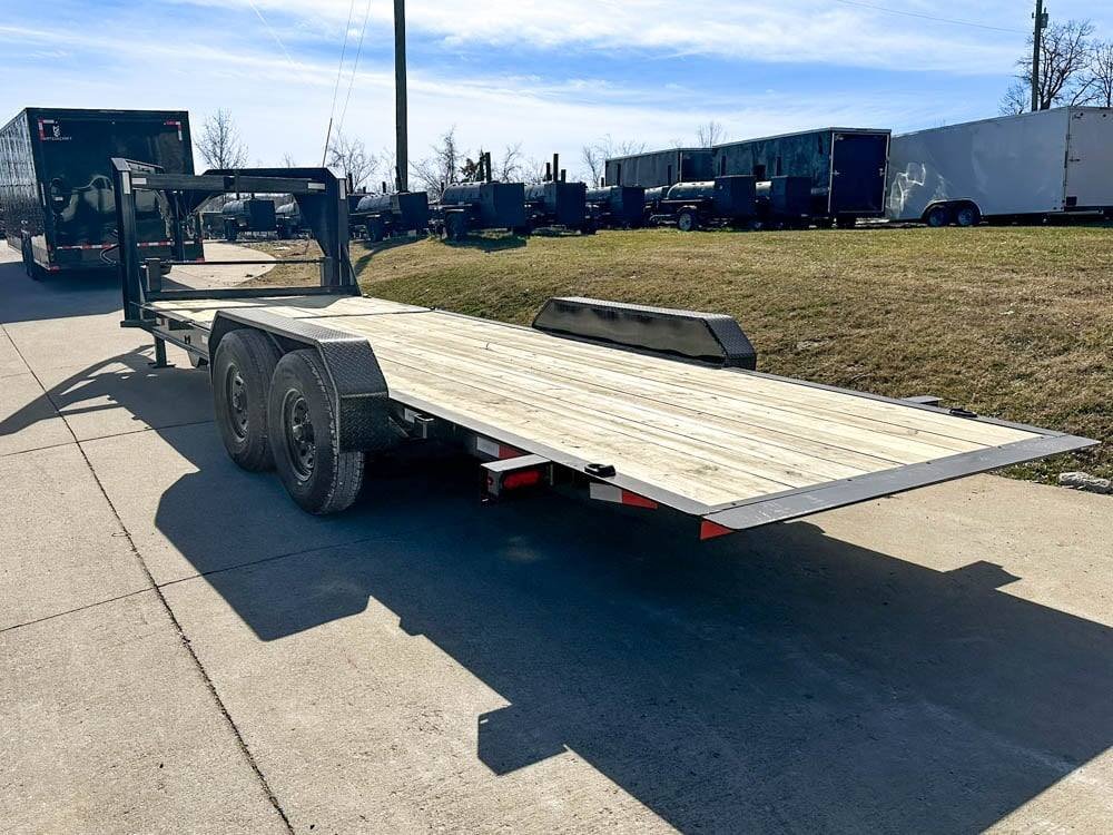 7x22 Gooseneck Tilt Car Hauler Trailer (2) 7K Drop Axles with Brakes - Image 8