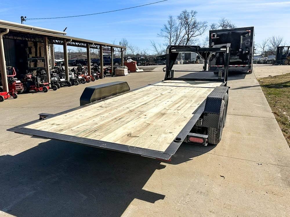 7x22 Gooseneck Tilt Car Hauler Trailer (2) 7K Drop Axles with Brakes - Image 9