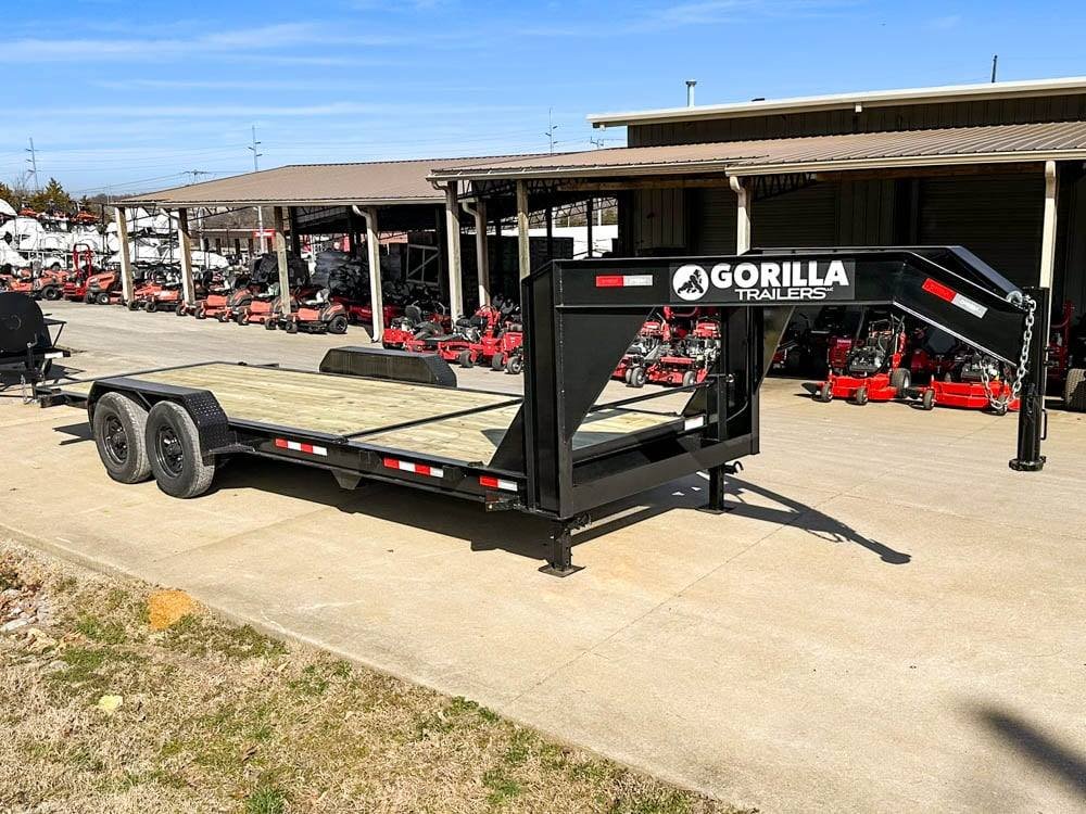 7x22 Gooseneck Tilt Car Hauler Trailer (2) 7K Drop Axles with Brakes - Image 4