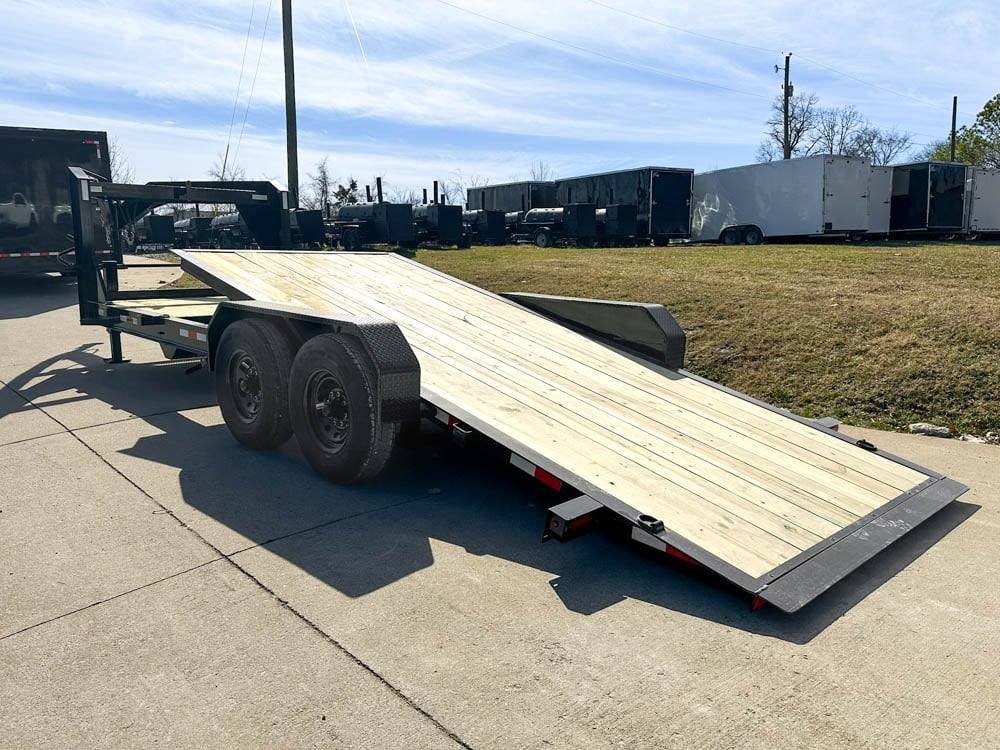 7x22 Gooseneck Tilt Car Hauler Trailer (2) 7K Drop Axles with Brakes - Image 21