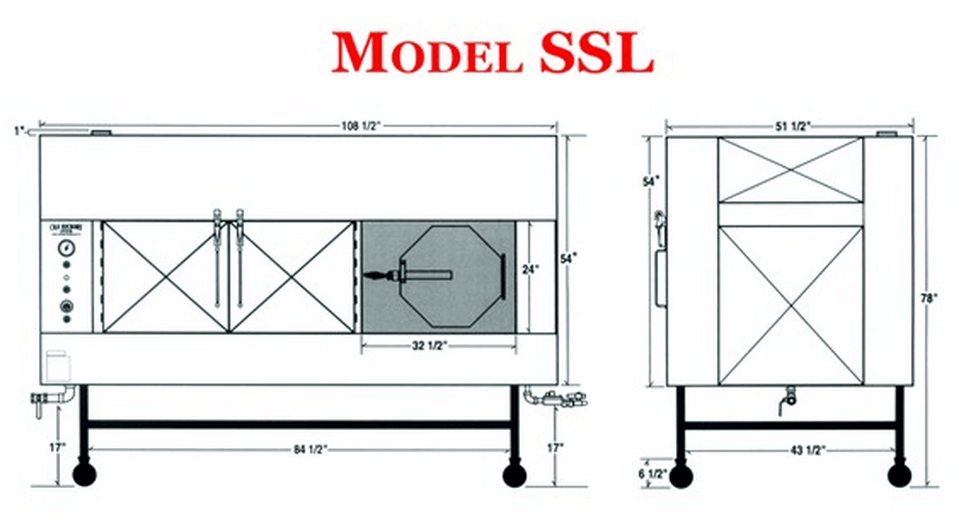 Ole Hickory Pits Model SSL BBQ Smoker Commercial Rotating Front Loading